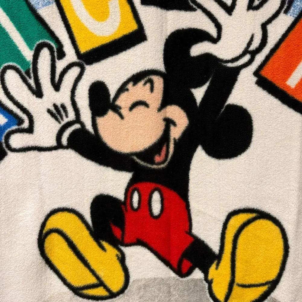 Vintage Biederlack MICKEY Mouse throw blanket - plush primary colors 57 x 48
